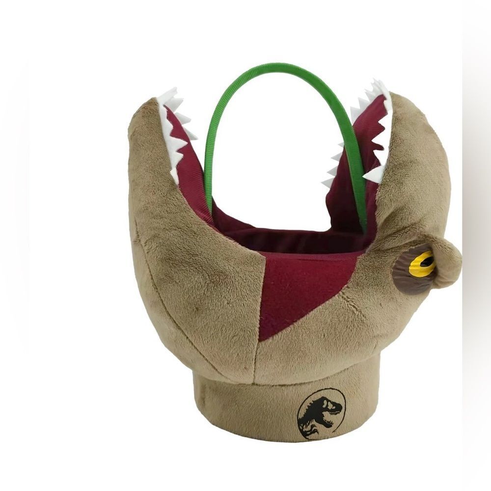 Dinosaur Plush Basket - Brown and Green